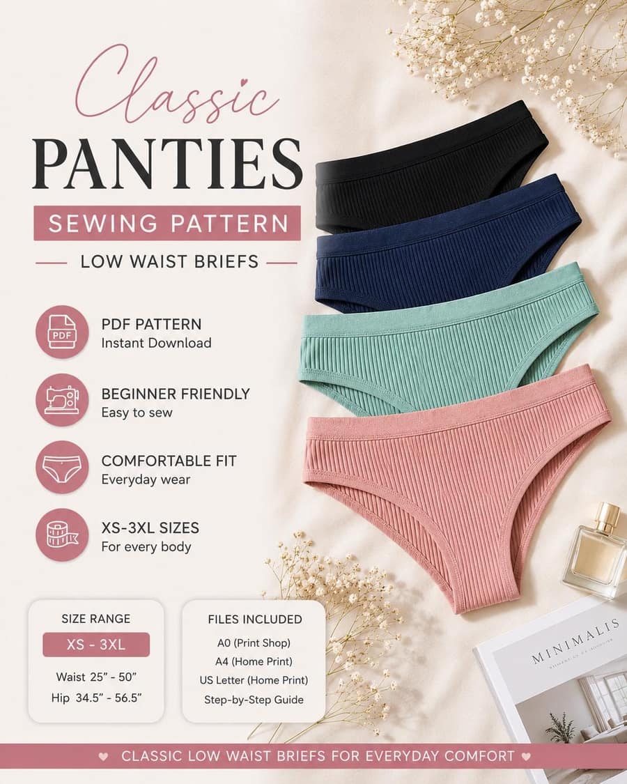 Ribbed Panties sewing pattern preview