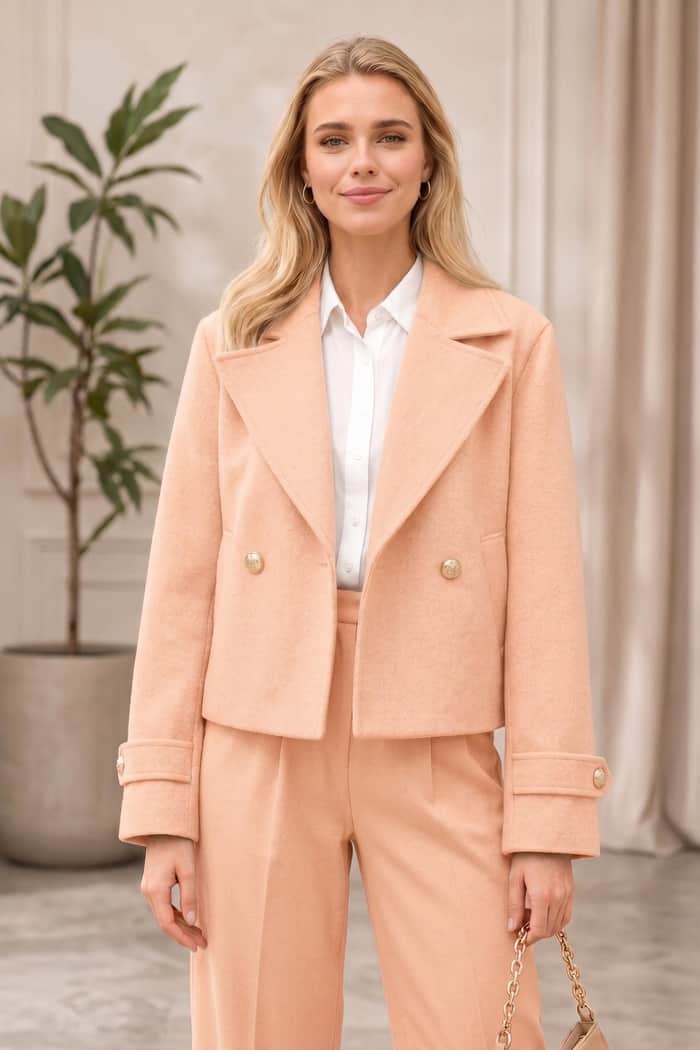 Double Breasted Wool Cropped Jacket listing image 5 of 5