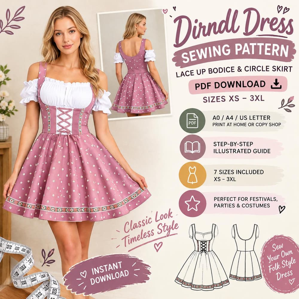 Lace Costume Dress sewing pattern preview