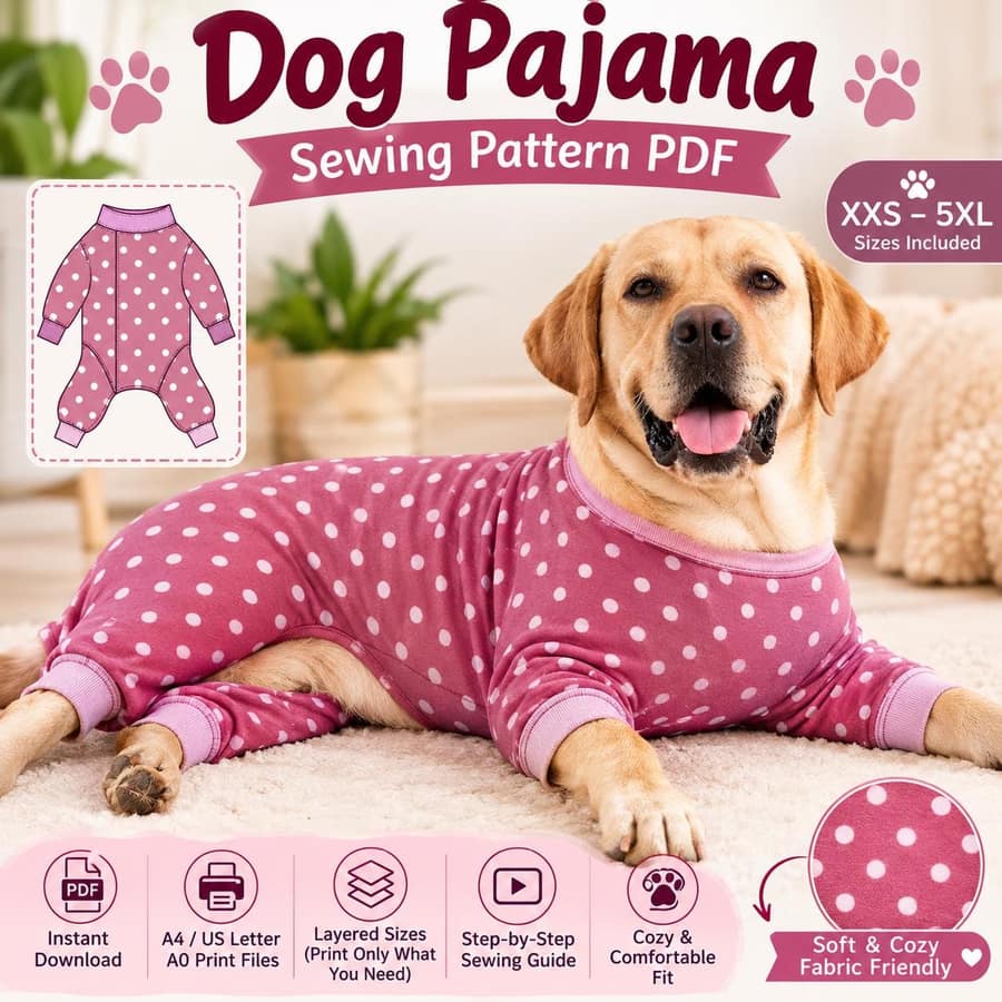 Pet Dog Pajama Pattern sewing pattern preview