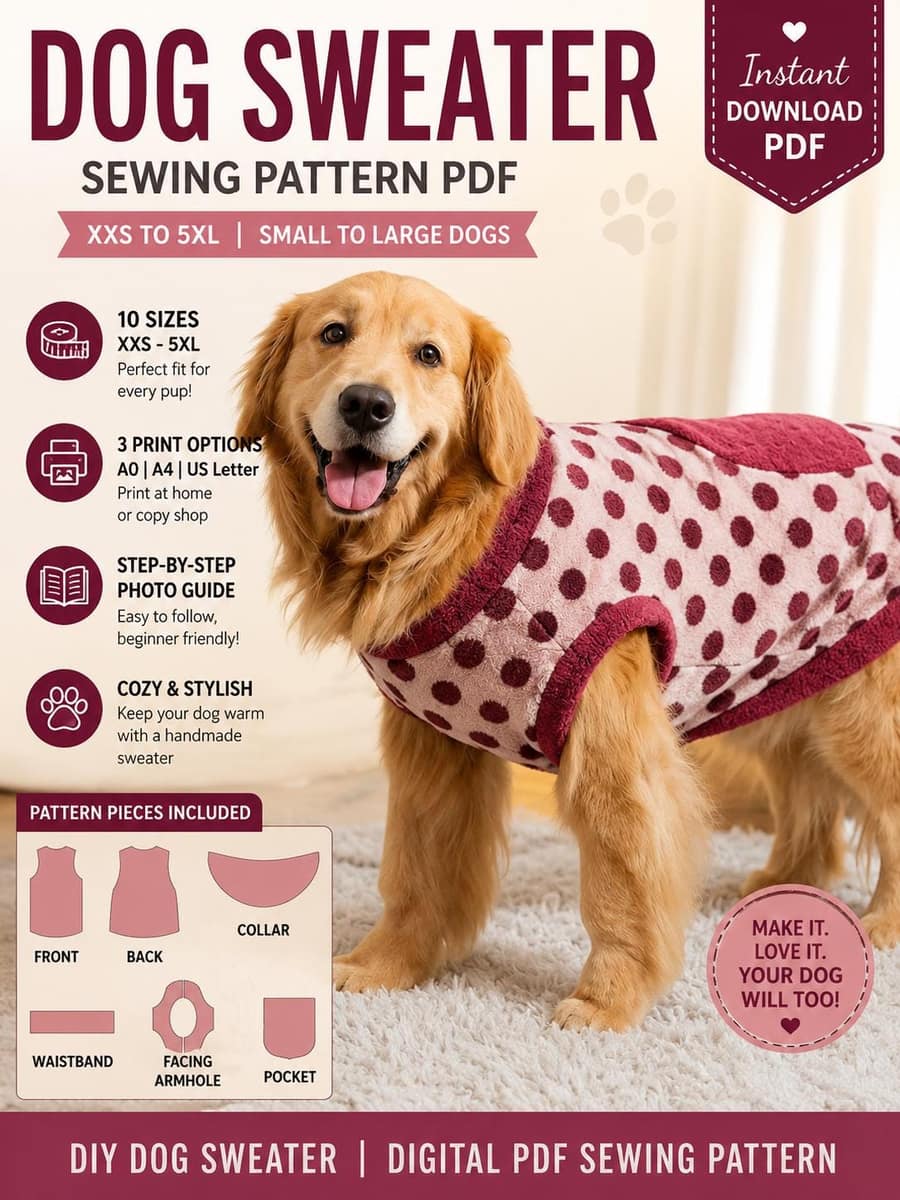 Pet Dog Sweater Pattern sewing pattern preview