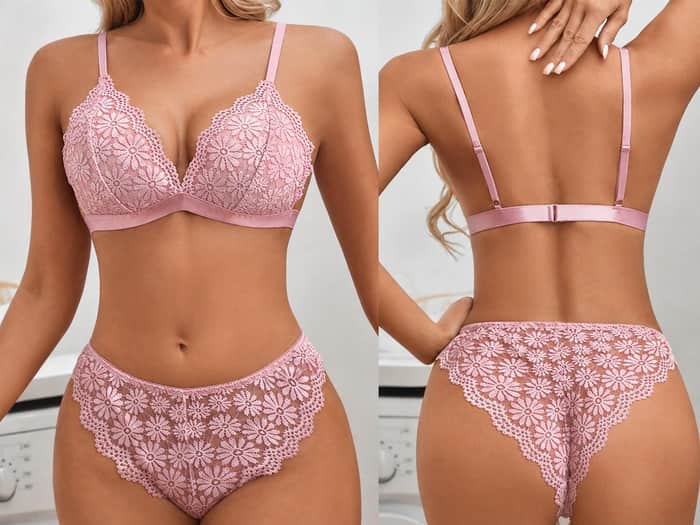 Floral Lace Lingerie Set listing image 2 of 5