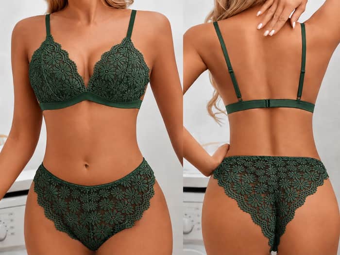 Floral Lace Lingerie Set listing image 3 of 5
