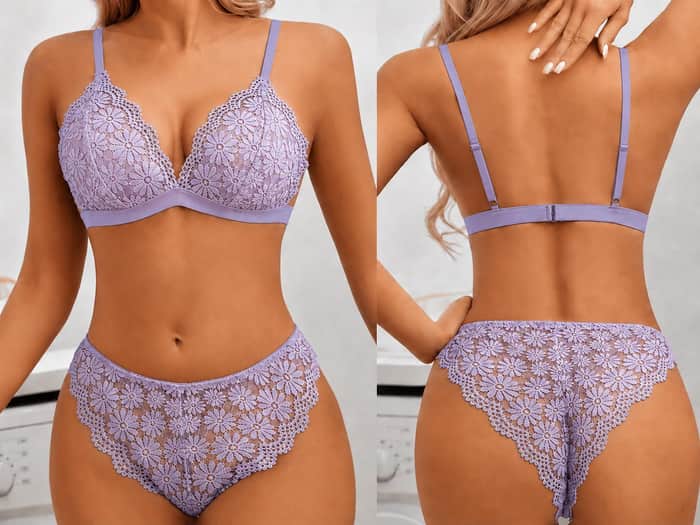 Floral Lace Lingerie Set listing image 4 of 5