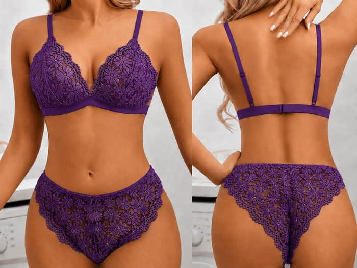 Floral Lace Lingerie Set listing image 5 of 5
