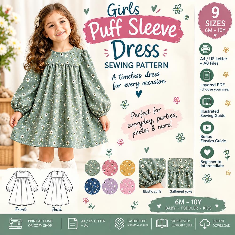 Kids Dress Pattern sewing pattern preview