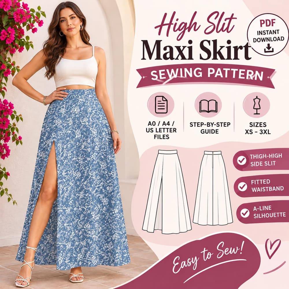 Women's Maxi Skirt Pattern sewing pattern preview