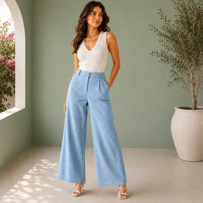 High Waisted Wide Leg Trousers listing image 6 of 6