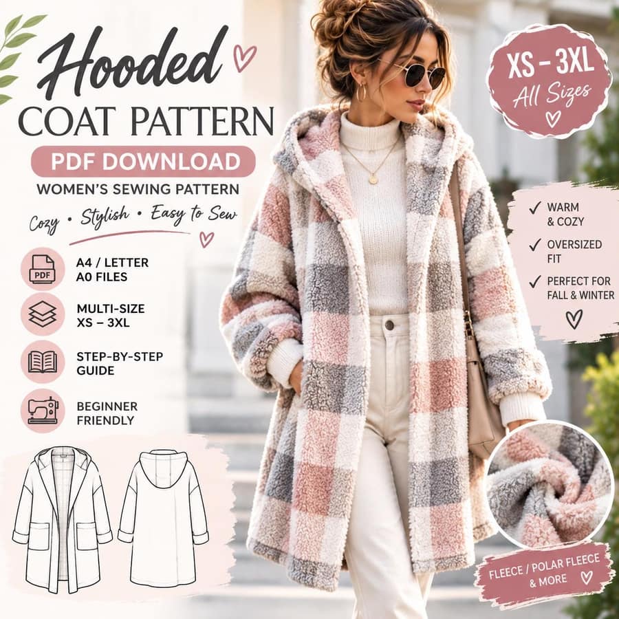 Women's Hooded Oversized Cardigan sewing pattern preview