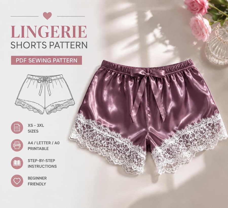 Satin Lace Lingerie sewing pattern preview