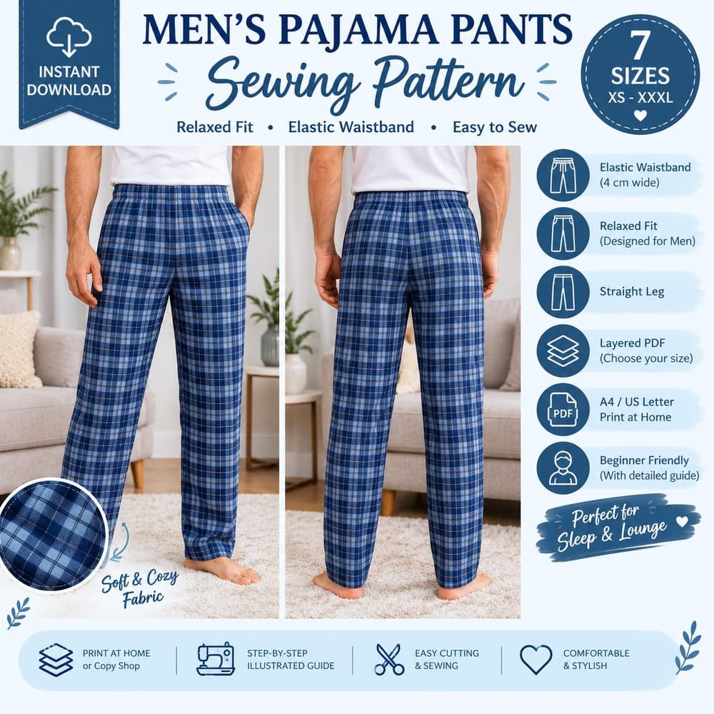 Men's Pants Pattern sewing pattern preview