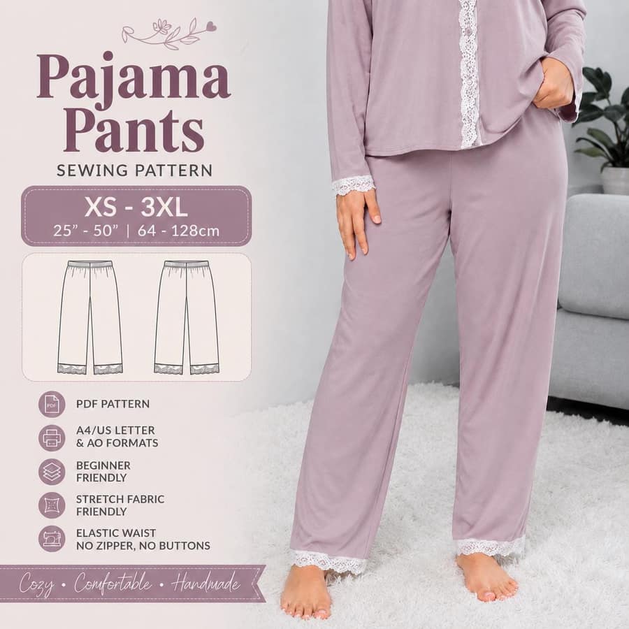Women's Lace Pants Pattern sewing pattern preview