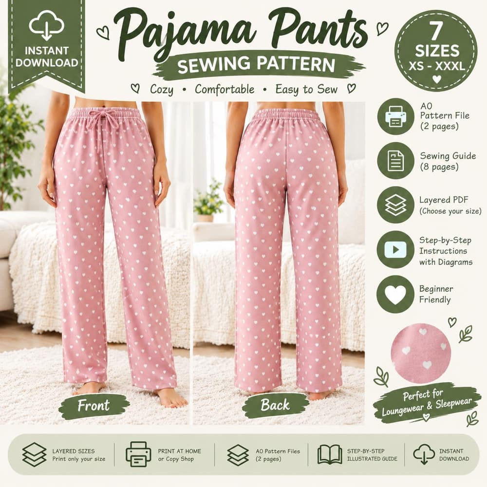 Women's Pants Pattern sewing pattern preview