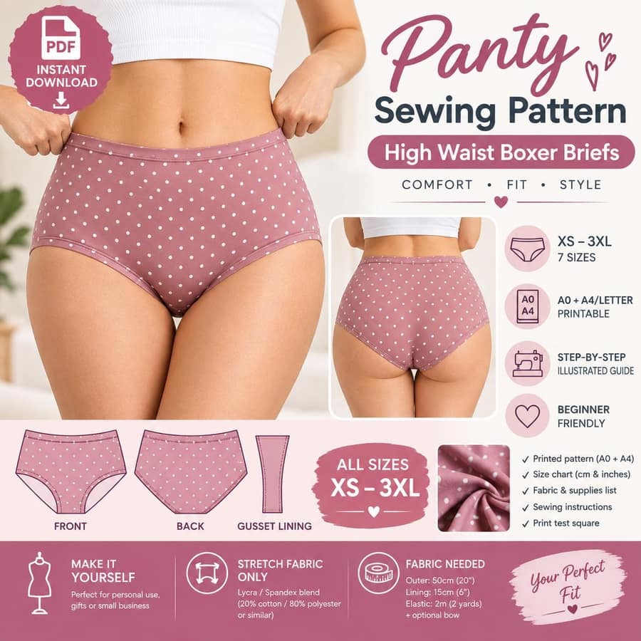 Women's Panty Pattern sewing pattern preview
