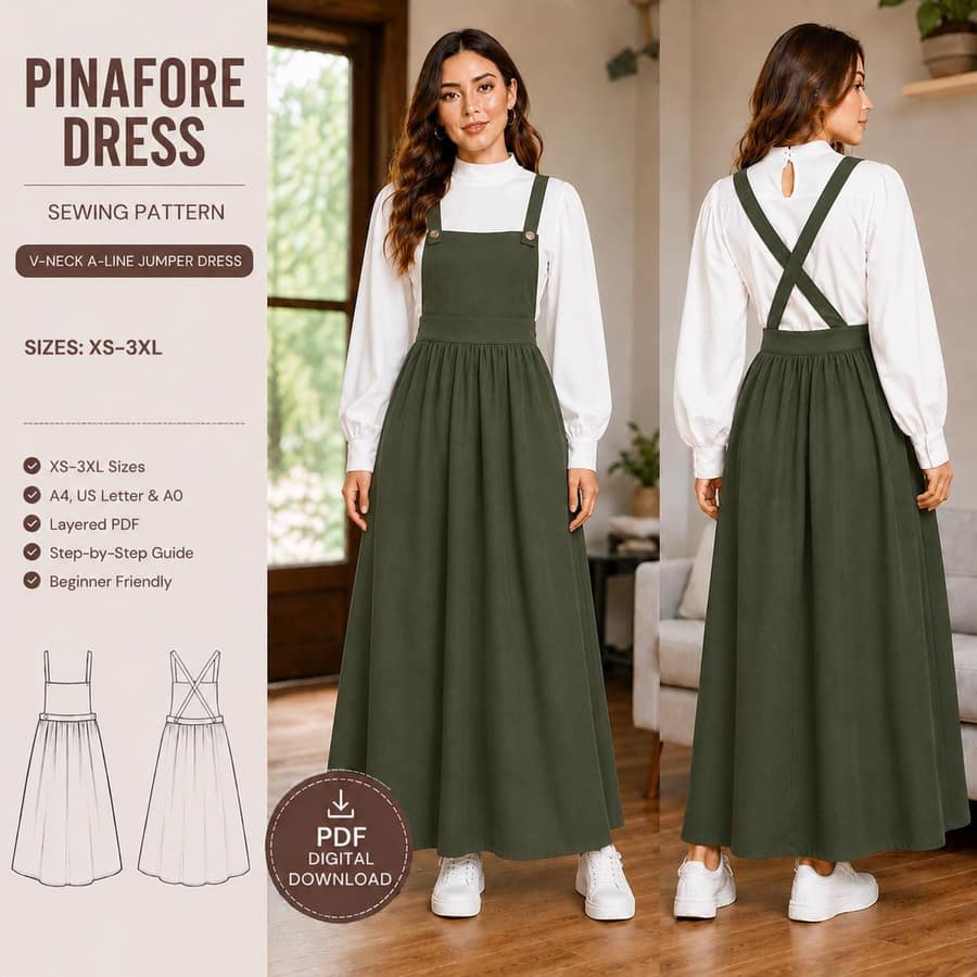 Pinafore Pattern sewing pattern preview