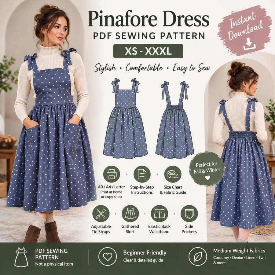 Women's Pinafore Pattern sewing pattern preview