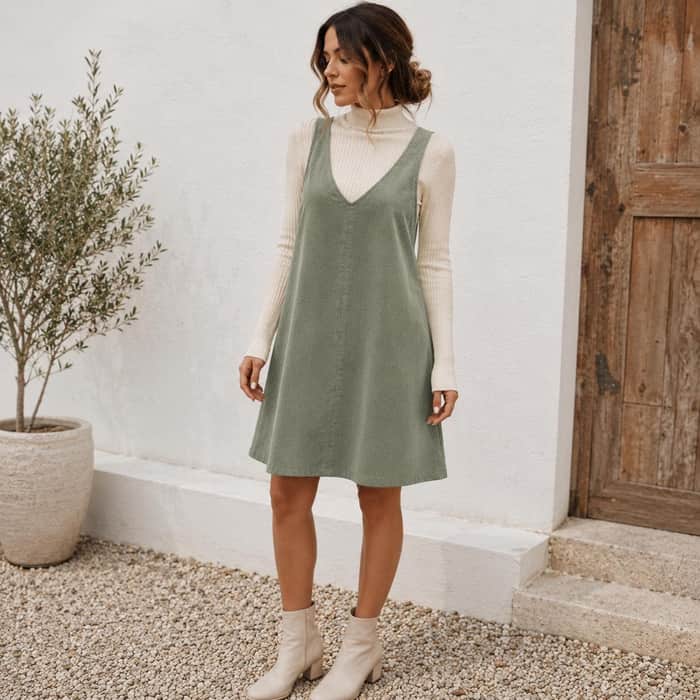V Neck A Line Pinafore listing image 3 of 5