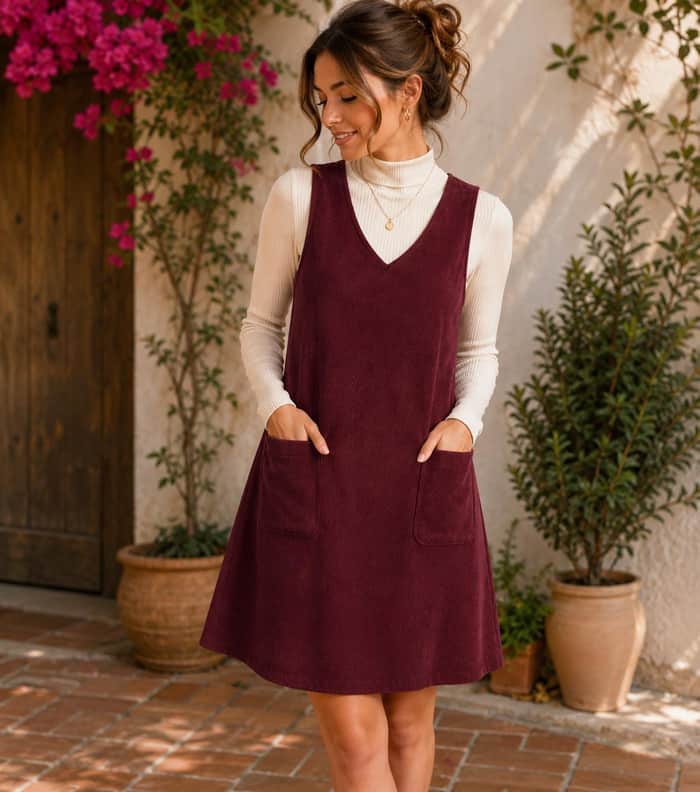Sleeveless V Neck Pinafore listing image 3 of 5
