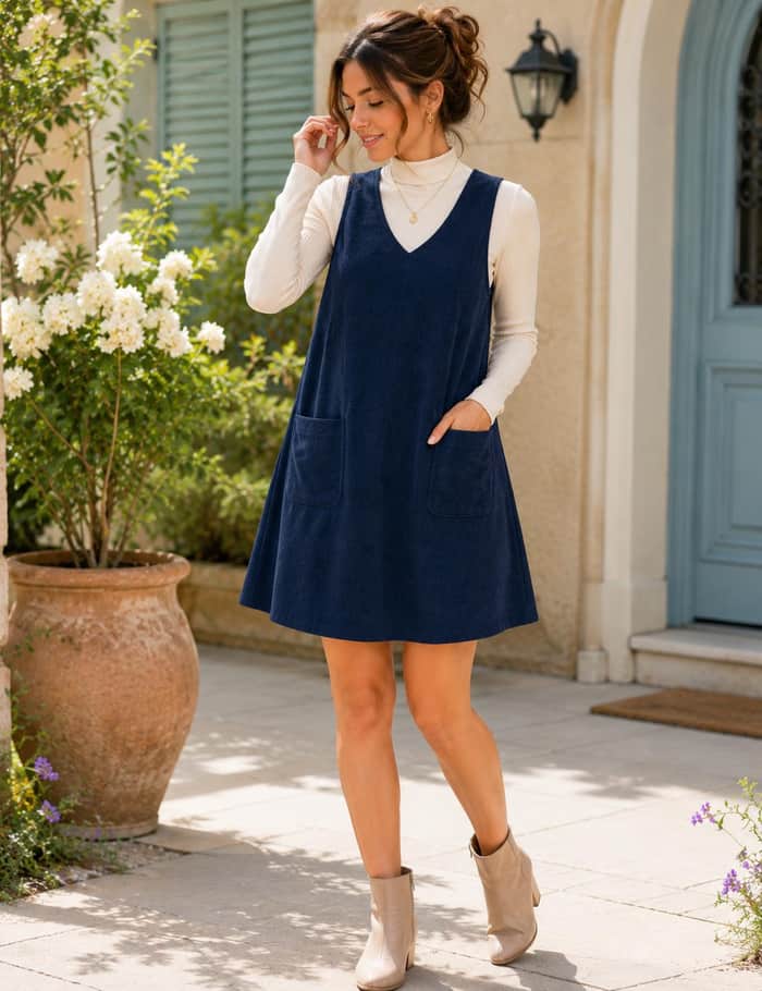 Sleeveless V Neck Pinafore listing image 4 of 5