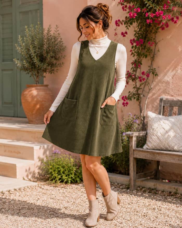 Sleeveless V Neck Pinafore listing image 5 of 5
