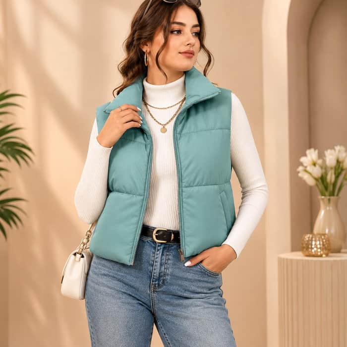 Quilted Cropped Vest listing image 2 of 5