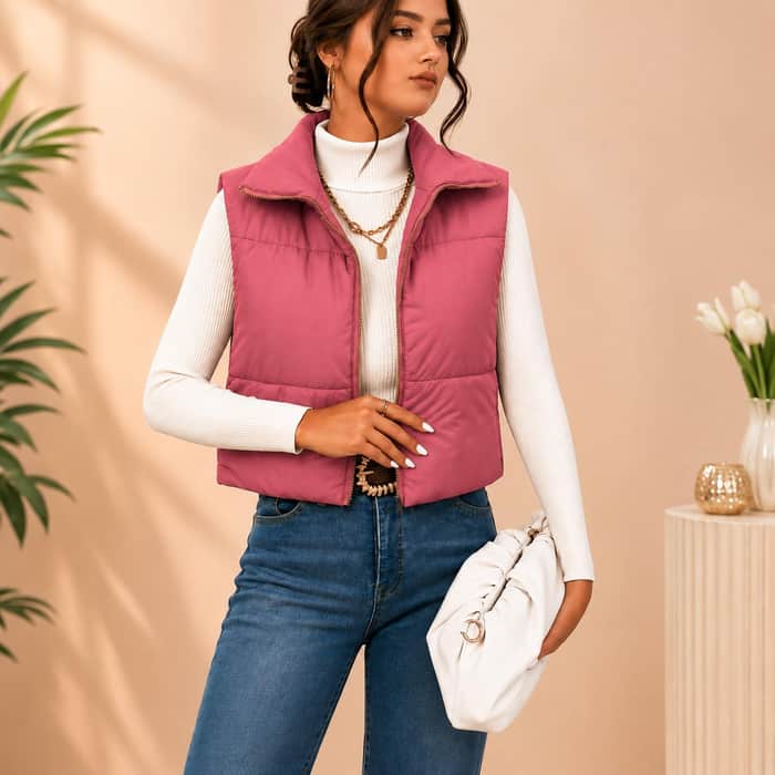 Quilted Cropped Vest listing image 3 of 5