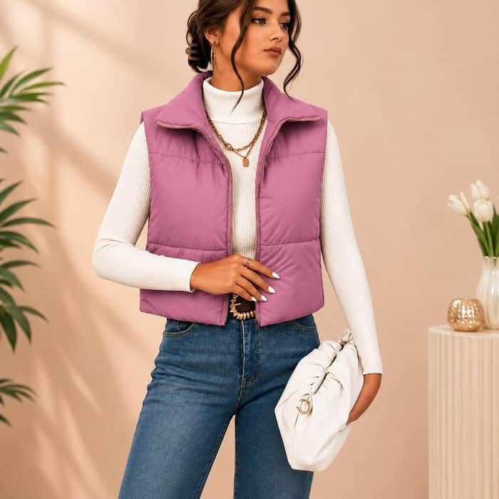 Quilted Cropped Vest listing image 4 of 5