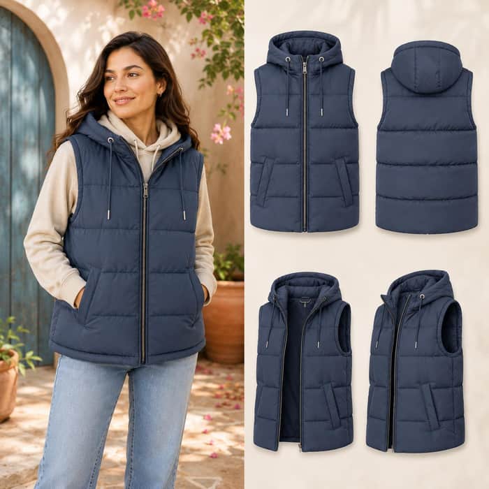 Hooded Quilted Vest listing image 3 of 5