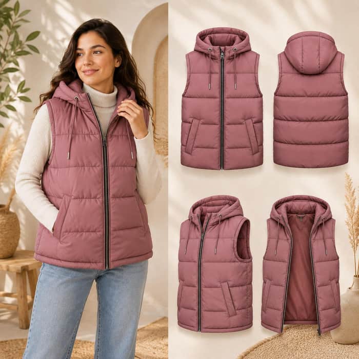 Hooded Quilted Vest listing image 4 of 5