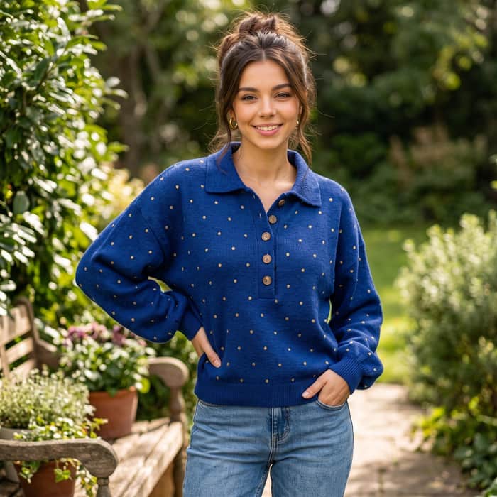 Collared Oversized Sweater listing image 5 of 6