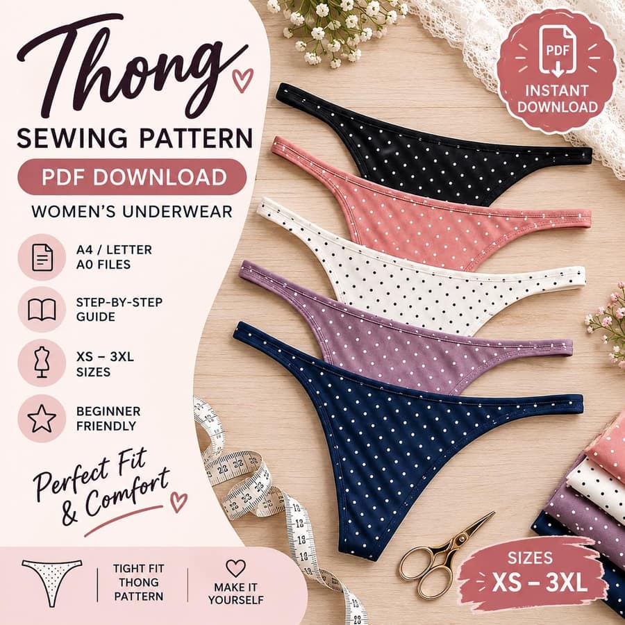 Women's Thong Pattern sewing pattern preview