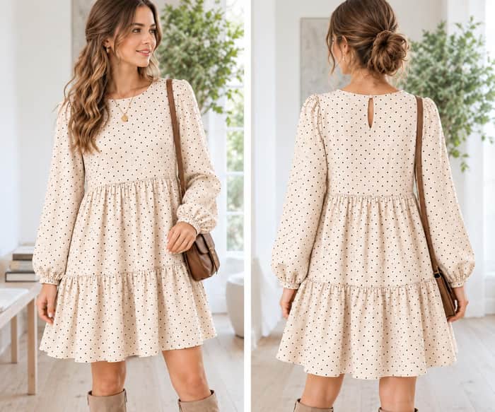 Long Sleeve Boho Dress listing image 2 of 6