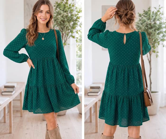 Long Sleeve Boho Dress listing image 4 of 6