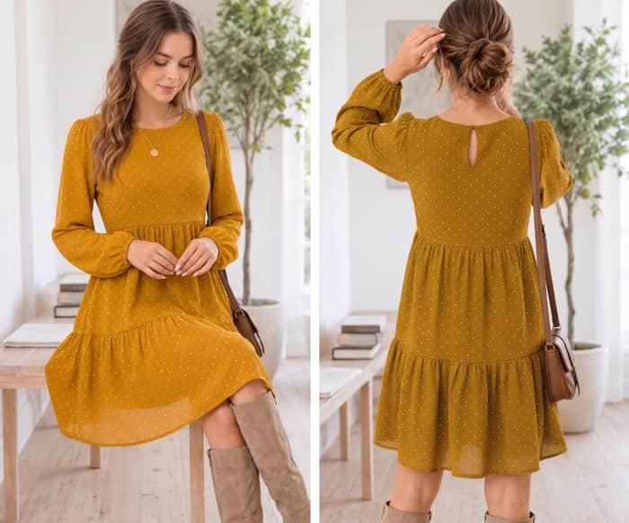 Long Sleeve Boho Dress listing image 5 of 6