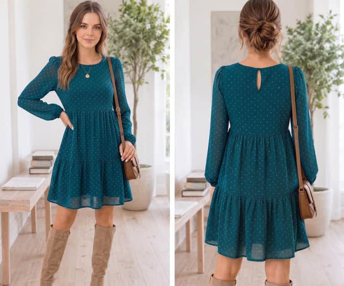 Long Sleeve Boho Dress listing image 6 of 6