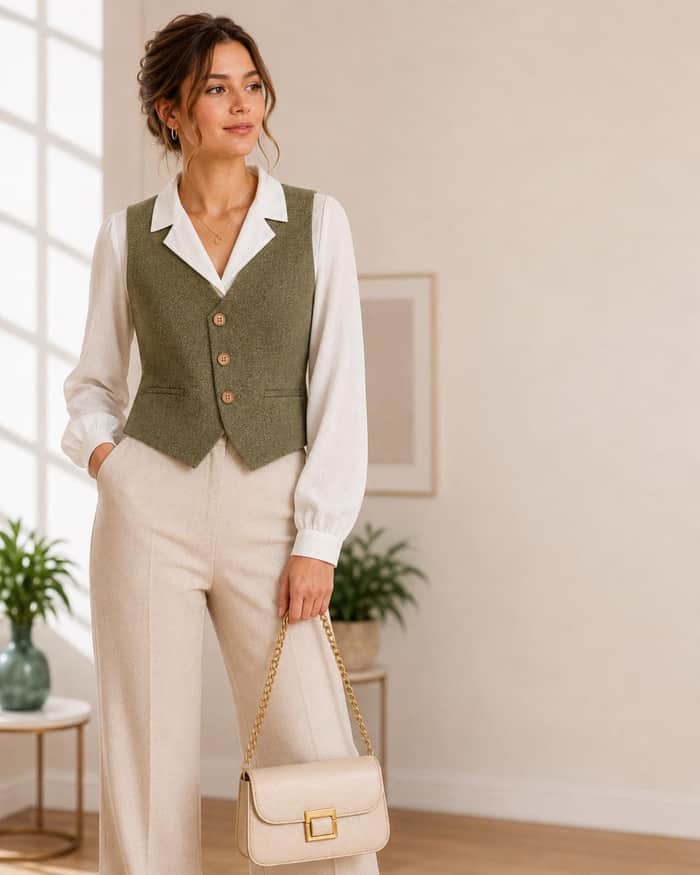 Fitted Tweed Vest listing image 5 of 5