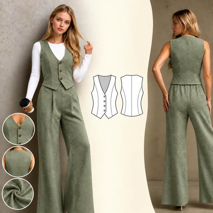 V Neck Vest Pattern listing image 2 of 5