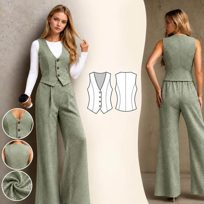 V Neck Vest Pattern listing image 4 of 5