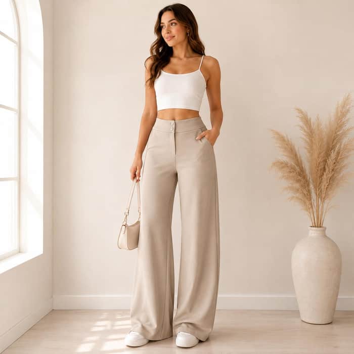 Wide Leg High Waisted Pants listing image 3 of 5