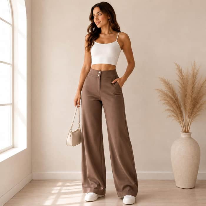 Wide Leg High Waisted Pants listing image 4 of 5