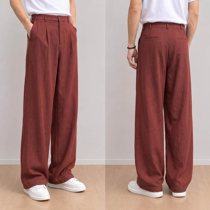Wide Leg High Waisted Trousers listing image 4 of 5