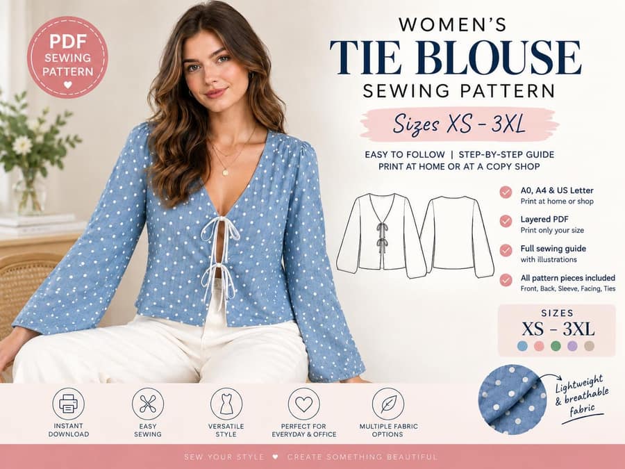 Women's Long Sleeve Top sewing pattern preview