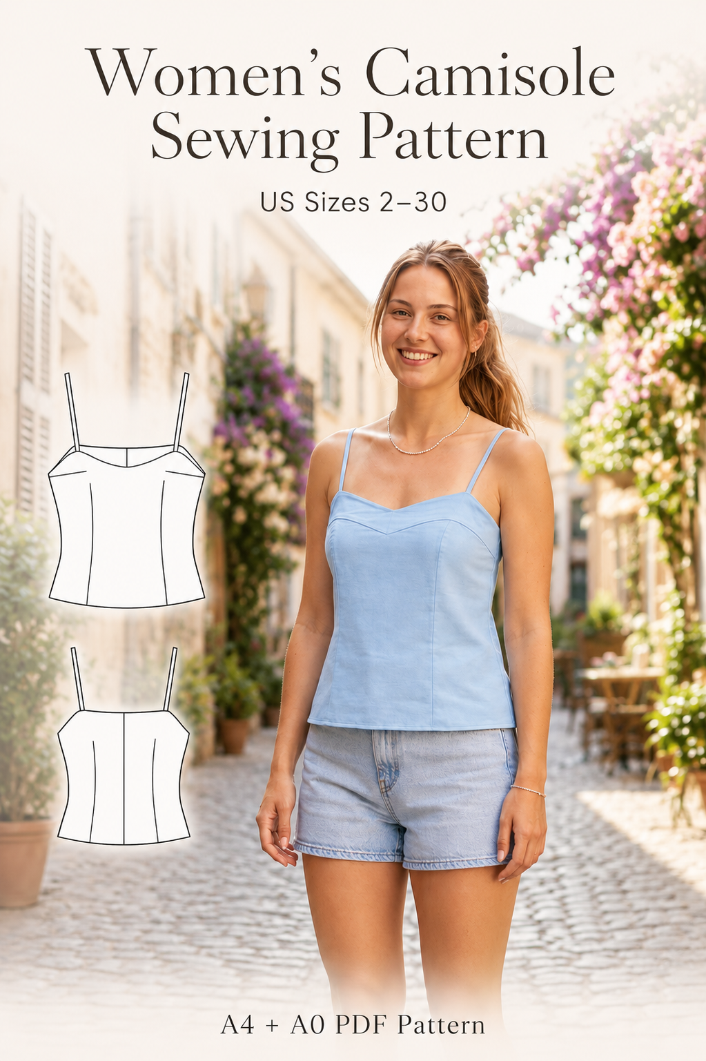 Women's Camisole Sewing Pattern PDF